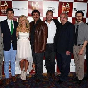 Writer/director Jared Moshe and actors Barlow Jacobs, Clare Bowen, Joseph Lyle Taylor, David Call, Richard Riehle, Travis Hammer and Jerry Clarke arrive at the 