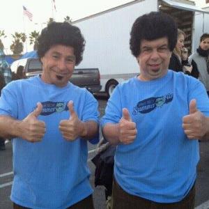 Nick Daley with stunt double, Michael Munoz