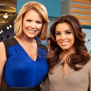 Carrie Keagan with Eva Longoria on the set of VH1's Big Morning Buzz Live with Carrie Keagan
