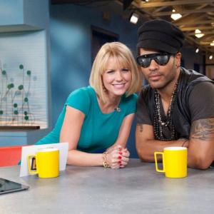 Carrie Keagan with Lenny Kravitz on the set of VH1s Big Morning Buzz Live with Carrie Keagan