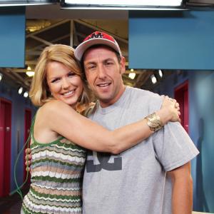 Carrie Keagan with Adam Sandler on the set of VH1's Big Morning Buzz Live with Carrie Keagan