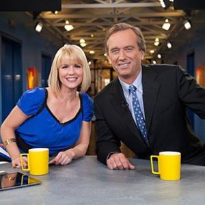 Carrie Keagan with Robert F Kennedy Jr on the set of VH1s Big Morning Buzz Live with Carrie Keagan
