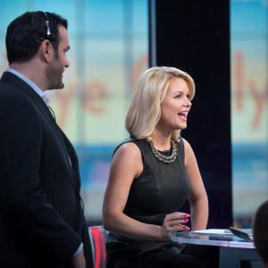 Host Carrie Keagan with Executive Producer Shane Farley on the set of VH1's Big Morning Buzz Live with Carrie Keagan