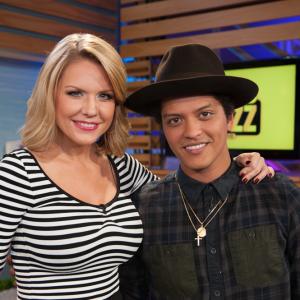 Carrie Keagan with Bruno Mars on the set of VH1's Big Morning Buzz Live with Carrie Keagan.