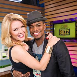 Carrie Keagan with NeYo on the set of VH1s Big Morning Buzz Live with Carrie Keagan