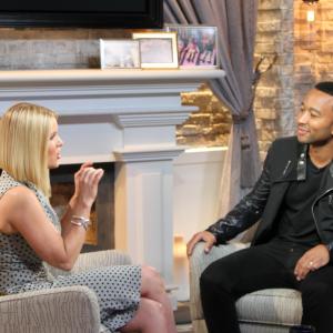 Host Carrie Keagan with John Legend on VH1's Big Morning Buzz Live with Carrie Keagan