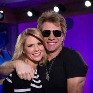 Carrie Keagan with Jon Bon Jovi on the set of VH1s Big Morning Buzz Live with Carrie Keagan