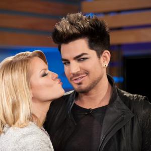 Carrie Keagan with Adam Lambert on the set of VH1s Big Morning Buzz Live with Carrie Keagan