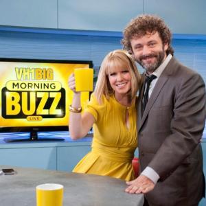 Carrie Keagan with Michael Sheen on the set of Vh1s Big Morning Buzz Live with Carrie Keagan