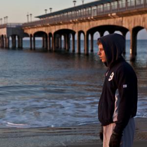 Sam on Bournemouth Beach as Danny King in The Boxer