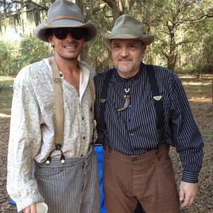 with actor Jeremy Williams on Dry Creek set