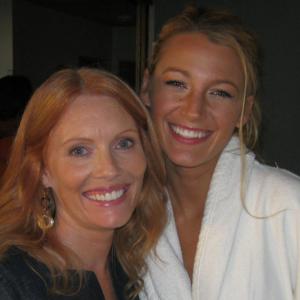 Kimberly Crandall with Blake Lively on-set of 
