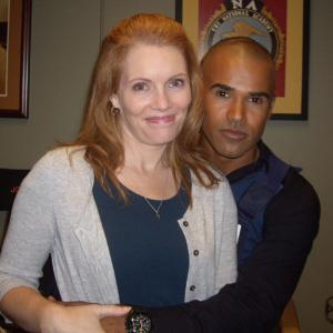 Kimberly Crandall with Shemar Moore onset Criminal Minds