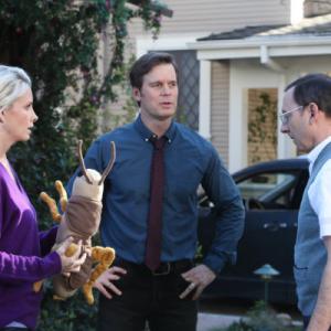 Still of Monica Potter Michael Emerson and Peter Krause in Parenthood 2010