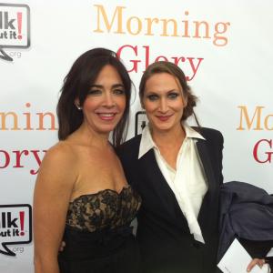 Finnerty Steeves and Kelli Joan Bennett on the red carpet at the Morning Glory premiere in New York City