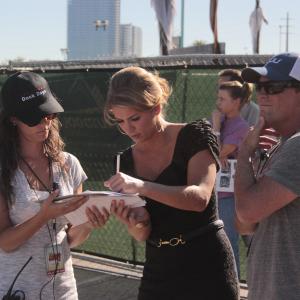 Lloyd Bryan Adams, Eva Shokey and Susanna DeSimone, MFA on set in Vegas for Iron Dogs