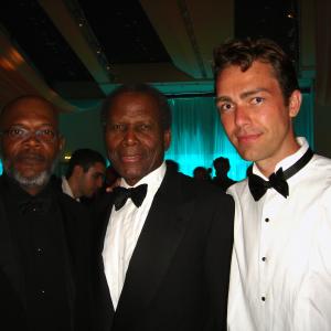 Samuel L Jackson Sidney Poitier and Garnet Mae Cannes Film Festival 2006