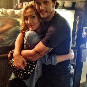 Nathan Parsons and Sunah Bilsted on the set of twitterkills