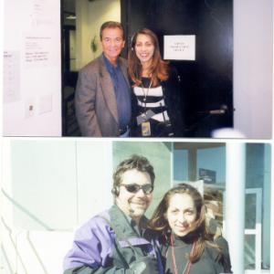 Above: Greed the series tapedate- Outside my office with former boss Exec. Producer Dick Clark. Below: XFL games Onsite field reporting next to L.A's Executive Producer Al Bowman.