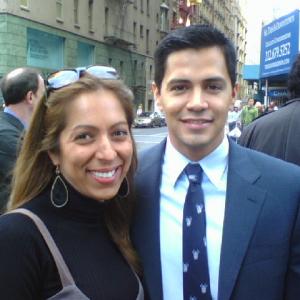 With Jay Hernandez during a live NYC shoot