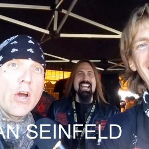 Gregory Graham aka Heavy Metal Greg interviewing Evan Seinfeld of the band Attika 7 at the 2015 Knotfest