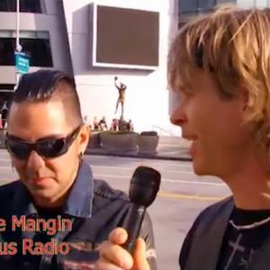 Gregory Graham aka Heavy Metal Greg interviewing Jose Mangin of Sirius Radio at the Revolver Golden Gods Awards