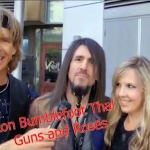 Gregory Graham aka Heavy Metal Greg interviewing Ron Bumblefoot Thal of Guns and Roses at the Revolver Golden Gods Awards