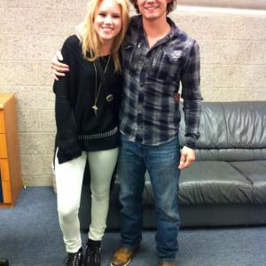 Shane Graham and Taylor Spreitler behind the scenes of The Secret Place