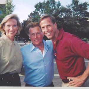 On the West Wing set with Martin Sheen and a friend David