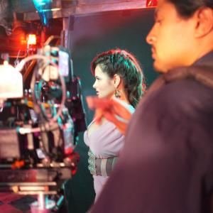 Actress Berna Roberts on set of 