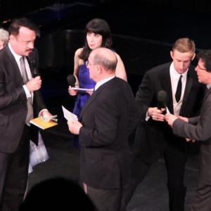 Audrey Lynn Weston Tom Hanks and the cast of Old Jews Telling Jokes at the 2013 Drama Desk Awards