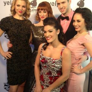 The cast of THE TRUE HEROINES on the red carpet for the official launch. (L to R: Ali Liebert, Fiona Vroom, Paula Giroday, Joel Sturrock & Jovanna Huguet)
