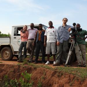 Director Cassie Jaye and Director of Photography Evan Davies with their film crew in Swaziland  November 2012