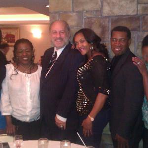 With Viveca A. Fox, Tony Abulu and others at dinner before shooting DOCTOR BELLO (2014)