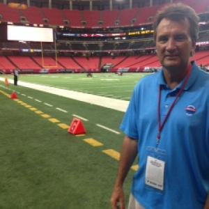 On the sidelines working a Falcons game in Atlanta