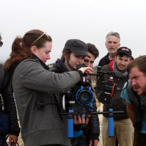 Checking playback on fight sequence Stunt Coordinating for feature Before San Gregorio Beach CA 2013