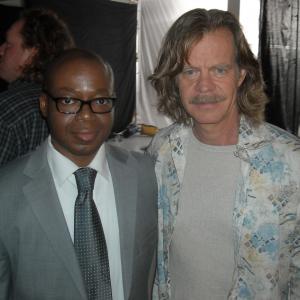 Larry Strong and William H. Macy on the set of 'Portraits in Dramatic Time' by David Michalek in New York City.