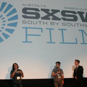 Joseph Kahn, Mark Palermo, Isaac Hanson at South By Southwest DETENTION screening Q&A.