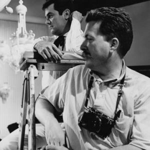 Photographer Bob Willoughby and Tony Curtis during the making of 