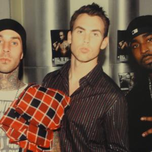 Travis Barker, Bobby Joyner and Young Buck at G-Unit/Interscope Record release party