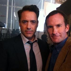 with Robert Downey Jr on the set of THE JUDGE