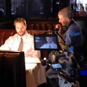 Staging paranoia with Robby Storey on the set of HOLD.