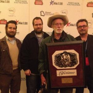 At 2013 St. Louis Film Festival, with Blake Eckard, Stephen Taylor, and festival Lifetime Achievement Award recipient Jon Jost.