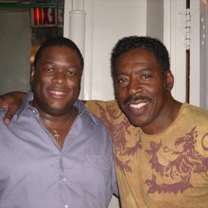 Michael J Arbouet and Ernie Hudson backstage at August Wilsons play Joe Turners Come and Gone