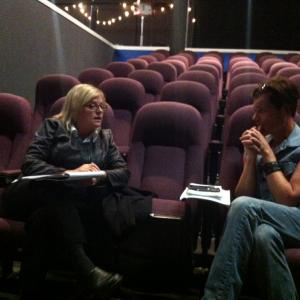 director Lori J. Ness Quinn and actor/producer John Downey III during a production meeting for their next stage show THE GOLDEN LIKE GIRLS.