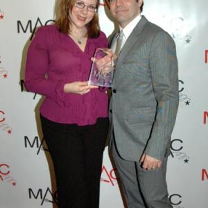 Mary Dimino wins the 2010 MAC Award for Outstanding Female Comedian. Mary Dimino and Mario Cantone on the red carpet at The MAC Awards.
