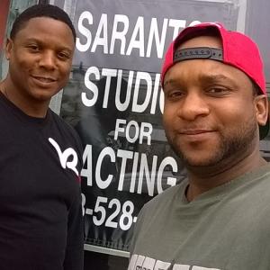Harold Dennis w the producer of Clash of the Vampires Eric DeShazer at Sarantos Studios for acting
