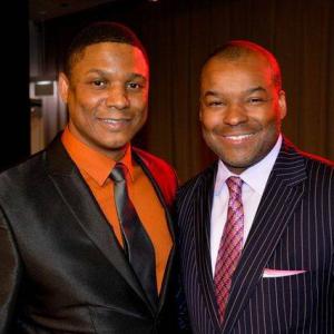 Harold Dennis with Kenard Gibbs at the Soul Train Impact event in Chicago