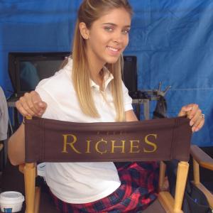 On set of The Riches for her recurring role as Cammi.