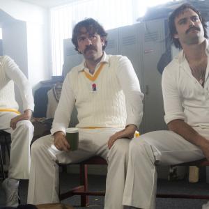 Hamish Michael as Doug Walters Brendan Cowell as Rod Marsh and Matt Le Nevez as Dennis Lillee in the 2012 miniseries Howzat! Kerry Packers War